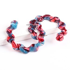 CLAUDIA | Multicolored Flower C Shaped Earrings